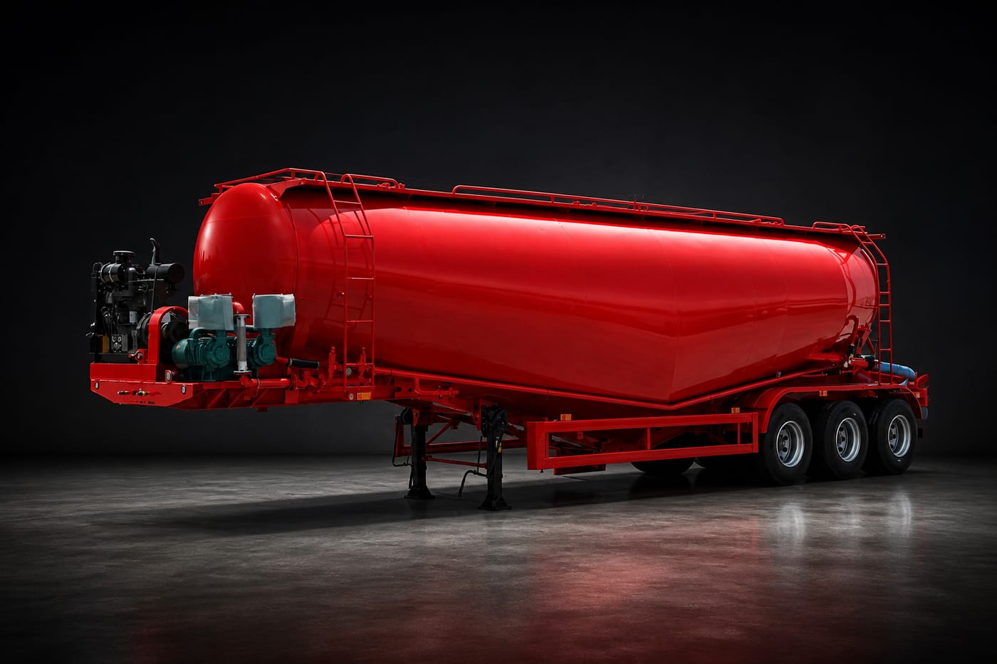 Bulk cement tanker semi-trailer